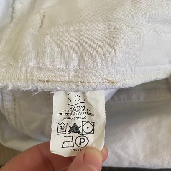 Farm Rio White Shortalls Overalls Women's Size 36 / US 4-6 - Picture 7 of 8